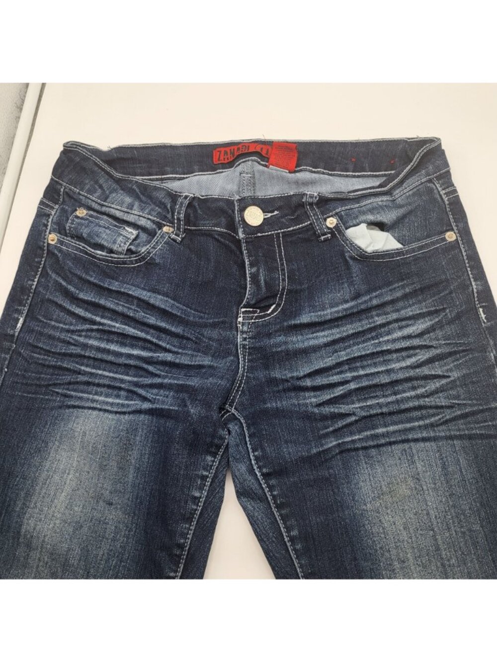 ZANA DI Y2K Denim Jeans Vintage SZ 11 Skinny Whiskered Juniors - Picture 9 of 11
